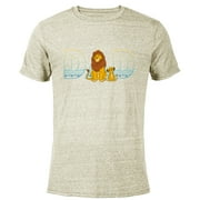 Disney The Lion King Simba and Mufasa Dad - Short Sleeve Blended T-Shirt for Adults- Customized-Yellow